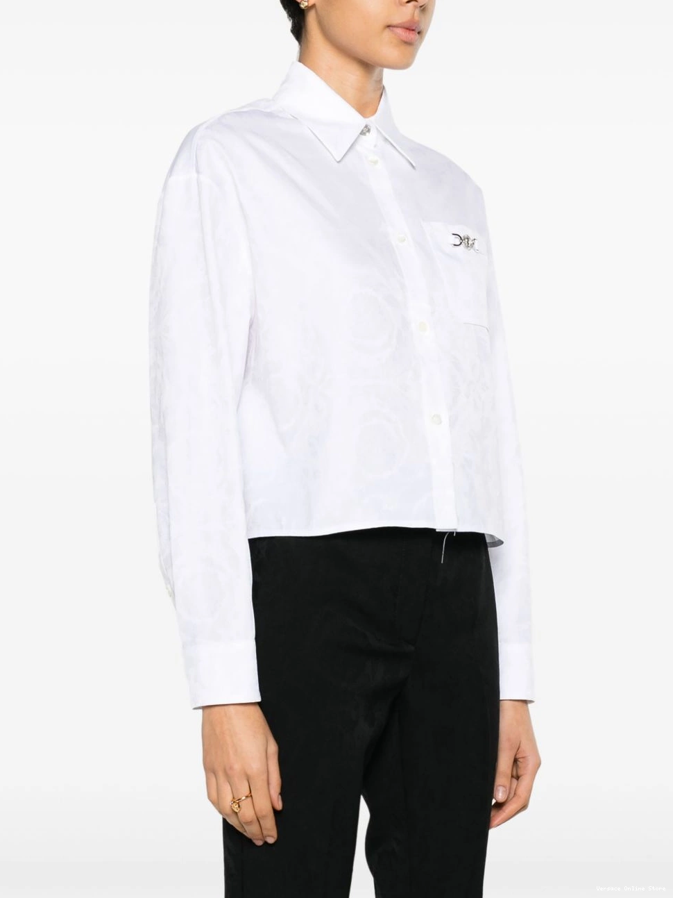 Cheap cropped jacquard Women shirt Barocco Versace 0710